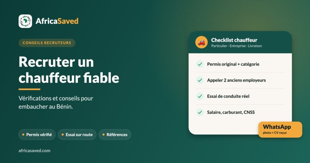 Recruter un chauffeur fiable au Bénin : vérifications et conseils