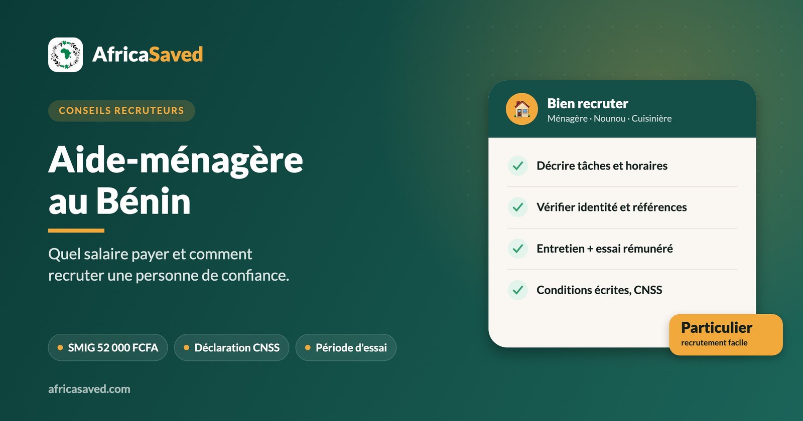 Aide-ménagère au Bénin : quel salaire payer et comment bien recruter